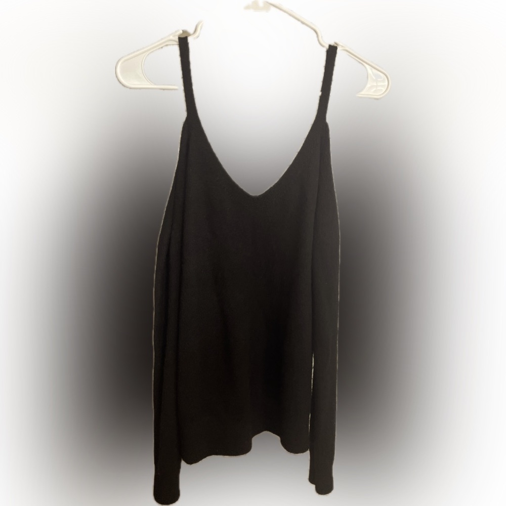 Loft - Cut out shoulder black sweater - size small